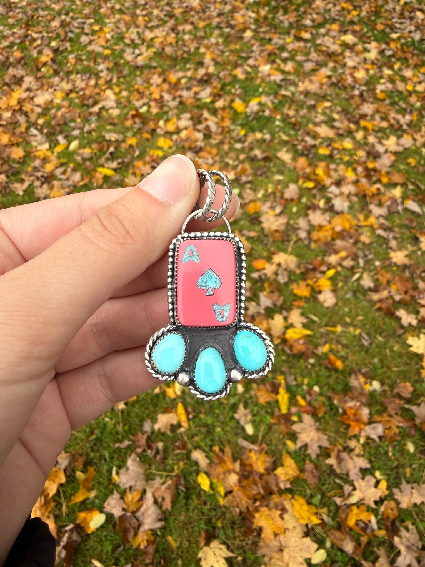 Ace inlay Pendant