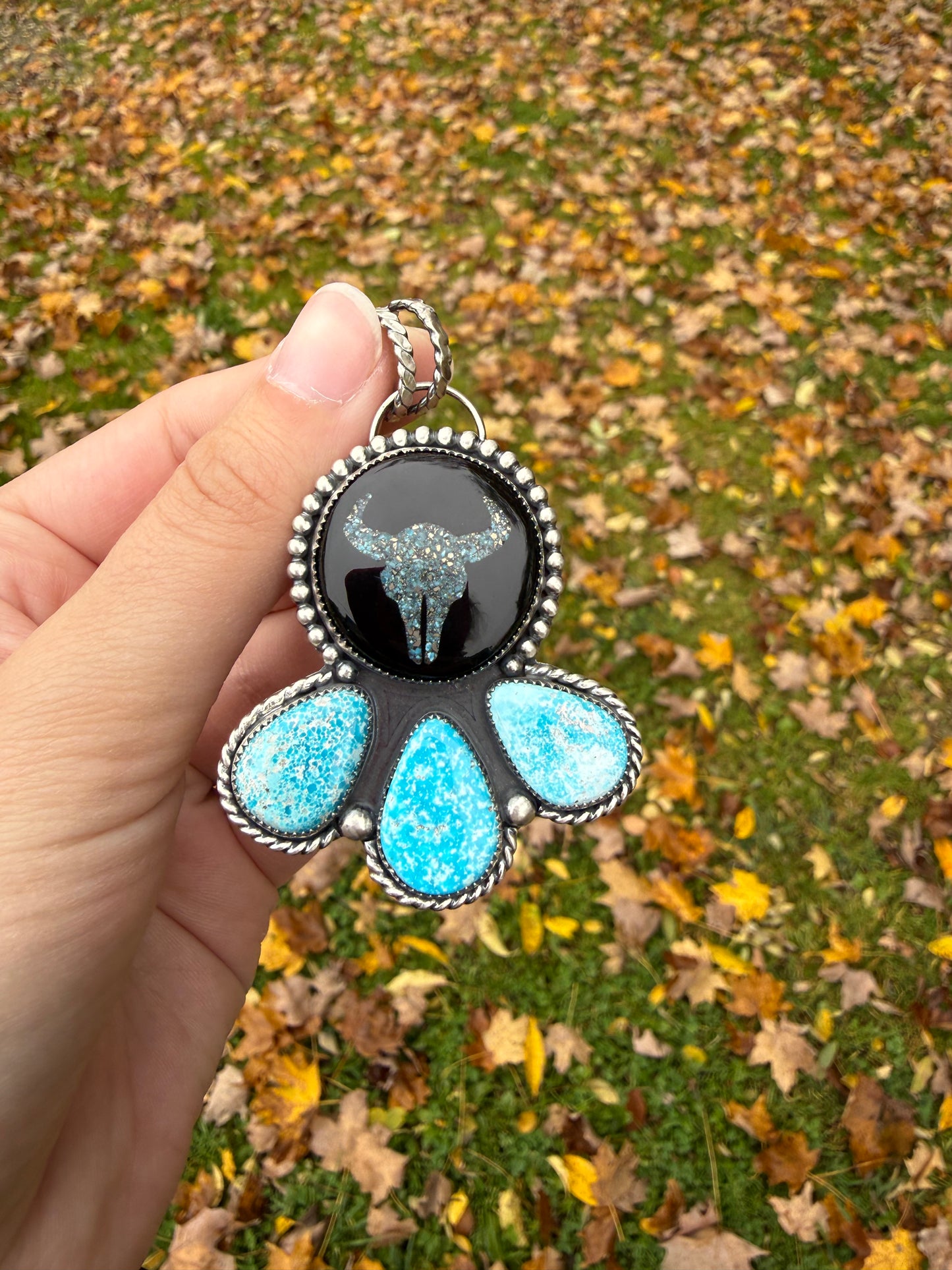 Skull inlay pendant