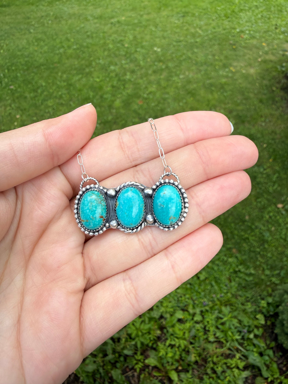 Kingman turquoise Bar Necklace