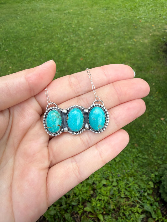 Kingman turquoise Bar Necklace