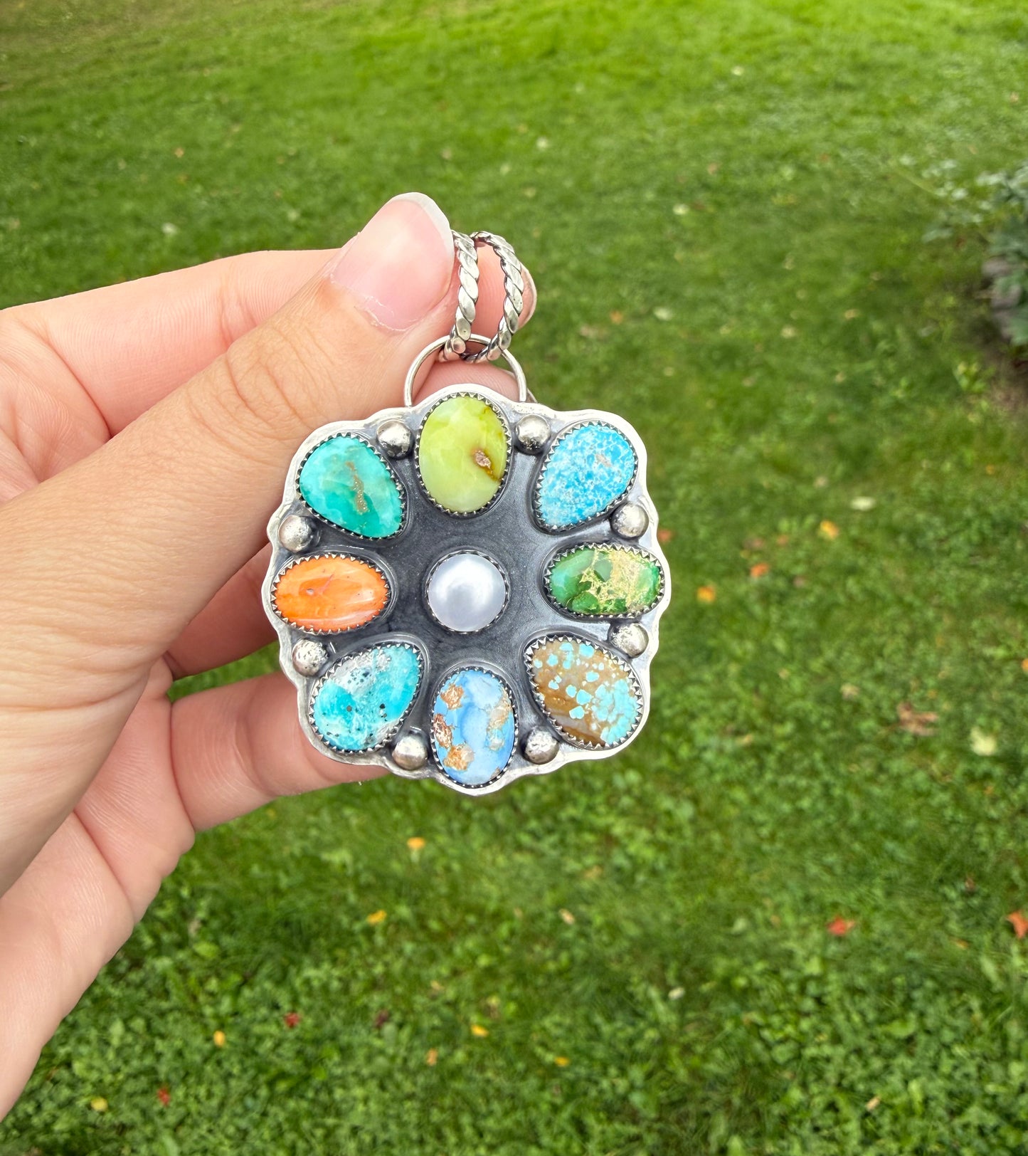 Multi stone Cluster Pendant